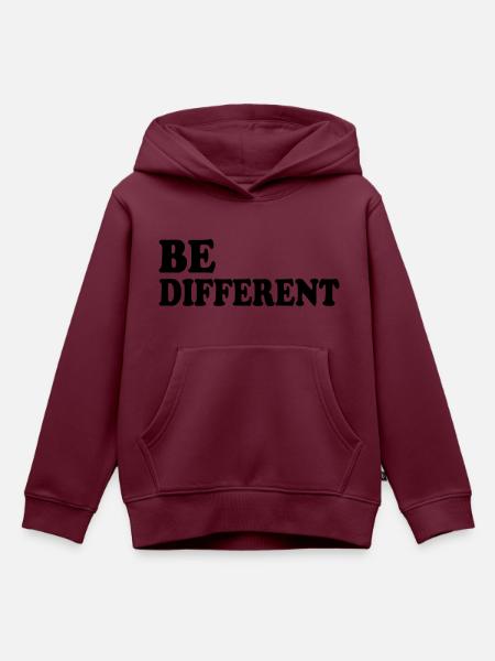 Be different - Kinder Premium Organic Hoodie - Burgunderrot