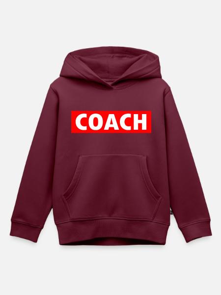 Coach - Kinder Premium Organic Hoodie - Burgunderrot
