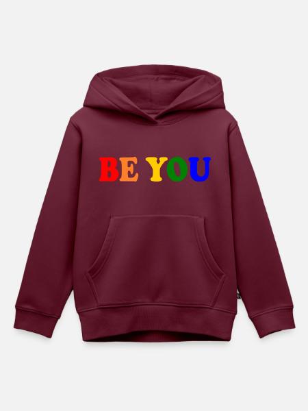 Be you - Kinder Premium Organic Hoodie - Burgunderrot