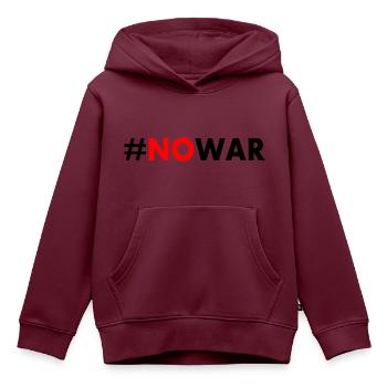 No war - Kinder Premium Organic Hoodie - Burgunderrot - Vorne - AI Model Kid Female (0cm)