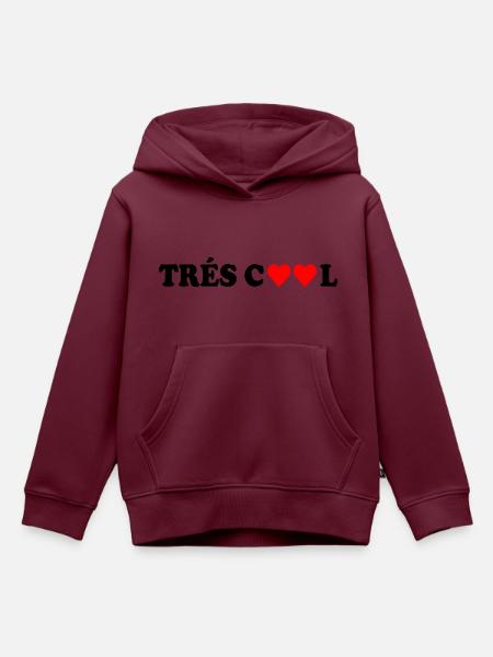 Tres cool - Kinder Premium Organic Hoodie - Burgunderrot