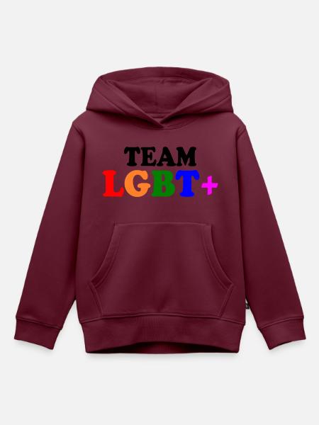 Team lgbt - Kinder Premium Organic Hoodie - Burgunderrot