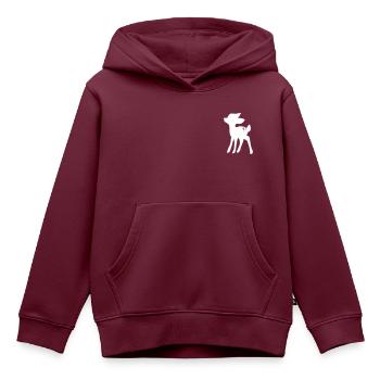 Rehkitz - Kinder Premium Organic Hoodie - Burgunderrot - Vorne - AI Model Kid Female (0cm)