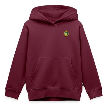 Drachenzähmen Leicht Gemacht Schild Mit Logo - Kinder Premium Organic Hoodie - Burgunderrot - Vorne - AI Model Kid Female (0cm)