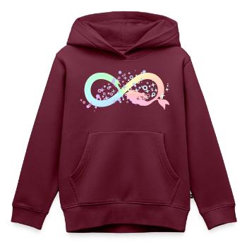 Meerjungfrau mermaid Infinty Unendlichkeit endlos - Kinder Premium Organic Hoodie - Burgunderrot - Vorne - AI Model Kid Female (0cm)