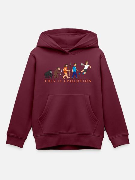 evolution_handball_comic_122012_c - Kinder Premium Organic Hoodie - Burgunderrot