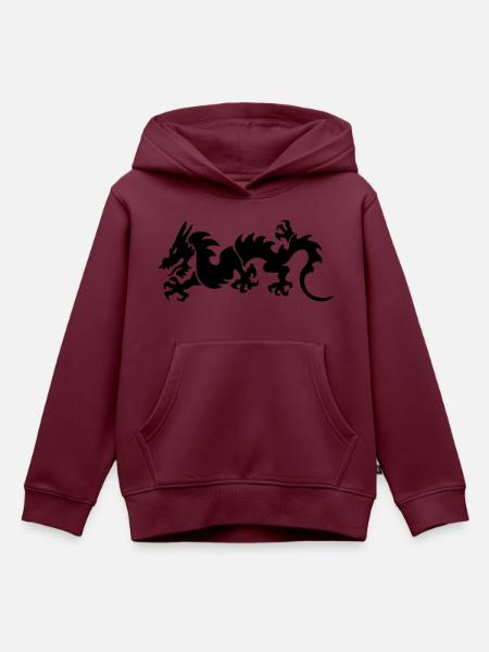Dragon - Kinder Premium Organic Hoodie - Burgunderrot