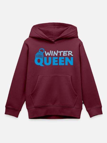 Winter Queen (Schriftzug) - Kinder Premium Organic Hoodie - Burgunderrot