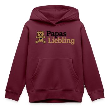 Papas Liebling - Kinder Premium Organic Hoodie - Burgunderrot - Vorne - AI Model Kid Female (0cm)