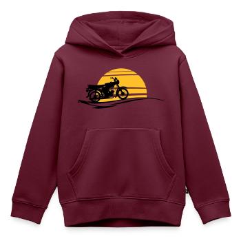 Fahrzeug - Simson Sonne - Kinder Premium Organic Hoodie - Burgunderrot - Vorne - AI Model Kid Female (0cm)