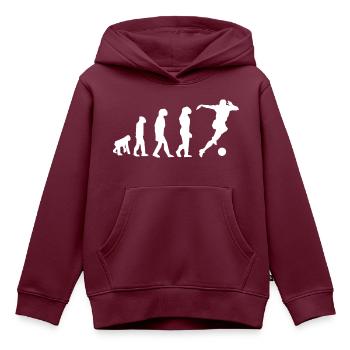 Entwicklung des Fußballs - Kinder Premium Organic Hoodie - Burgunderrot - Vorne - AI Model Kid Female (0cm)