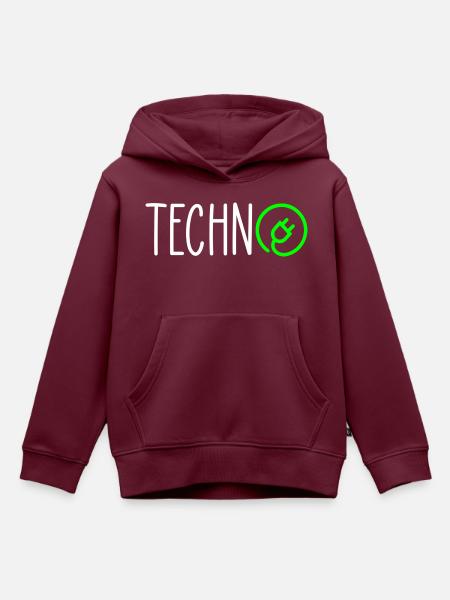 Techno-Ladung - Kinder Premium Organic Hoodie - Burgunderrot