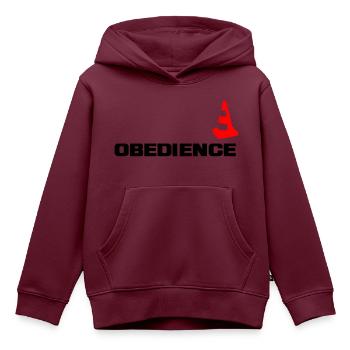 Obedience mit Pylone - Kinder Premium Organic Hoodie - Burgunderrot - Vorne - AI Model Kid Female (0cm)