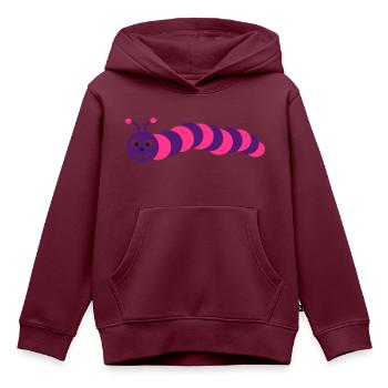 Raupe - Kinder Premium Organic Hoodie - Burgunderrot - Vorne - AI Model Kid Female (0cm)