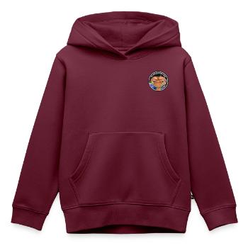 E.T. The Extra-Terrestrial Since 1982 Logo Rund - Kinder Premium Organic Hoodie - Burgunderrot - Vorne - AI Model Kid Female (0cm)