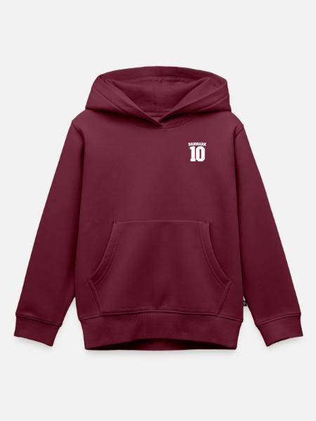 Dänemark 10 Danmark 10 - Kinder Premium Organic Hoodie - Burgunderrot