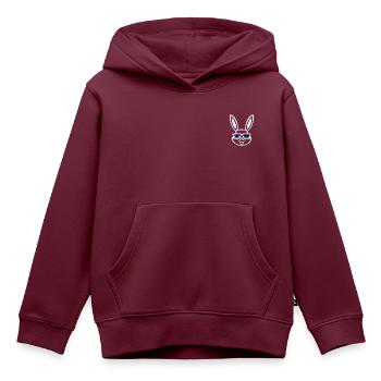 Rapmusk Cooler Hase Hip Hop Häschen - Kinder Premium Organic Hoodie - Burgunderrot - Vorne - AI Model Kid Female (0cm)