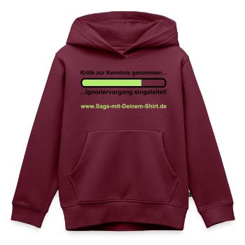 Ignoriervorgang - Promotion - Kinder Premium Organic Hoodie - Burgunderrot - Vorne - AI Model Kid Female (0cm)