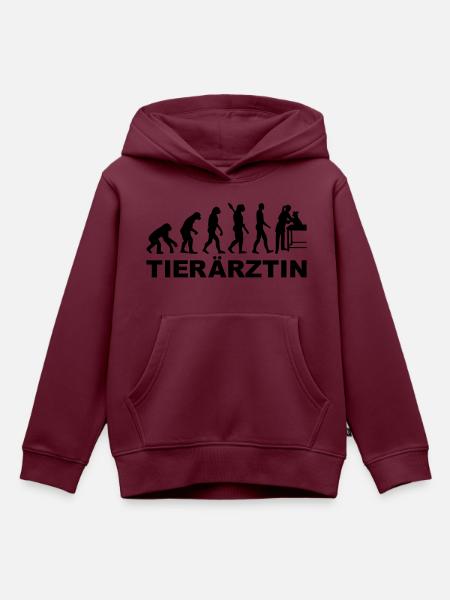 Tierärztin - Kinder Premium Organic Hoodie - Burgunderrot