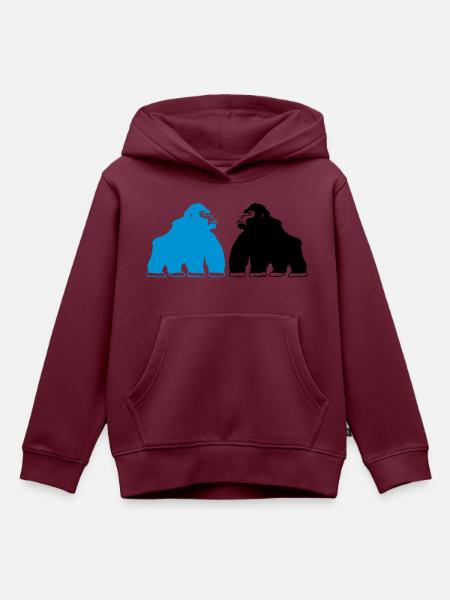 gorillas_02 - Kinder Premium Organic Hoodie - Burgunderrot