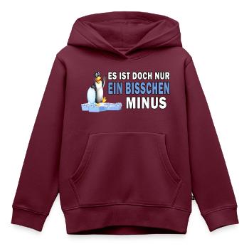 eisbaden pinguin motivation winterbader minus kalt - Kinder Premium Organic Hoodie - Burgunderrot - Vorne - AI Model Kid Female (0cm)