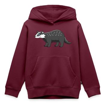 Dachs - Kinder Premium Organic Hoodie - Burgunderrot - Vorne - AI Model Kid Female (0cm)