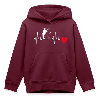 Dirigenten EKG Musik Dirigent Musiker Herzschlag - Kinder Premium Organic Hoodie - Burgunderrot - Vorne - AI Model Kid Female (0cm)