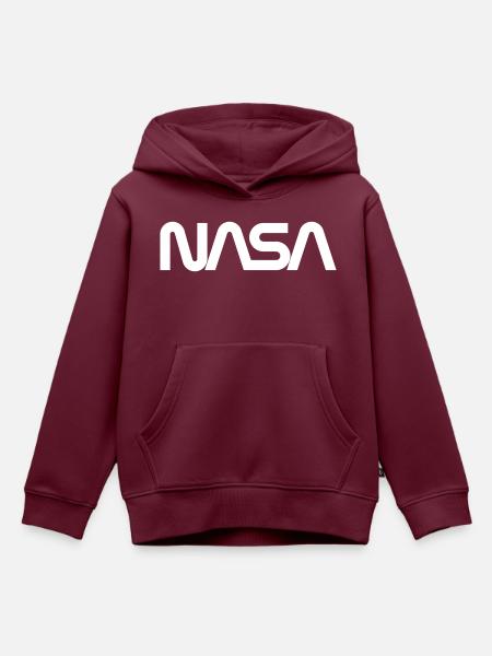 NASA Logo - Kinder Premium Organic Hoodie - Burgunderrot