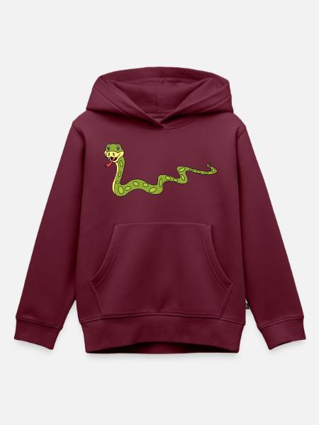 Snake - Kinder Premium Organic Hoodie - Burgunderrot