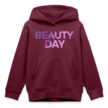 Beauty Day - Kinder Premium Organic Hoodie - Burgunderrot - Vorne - AI Model Kid Female (0cm)