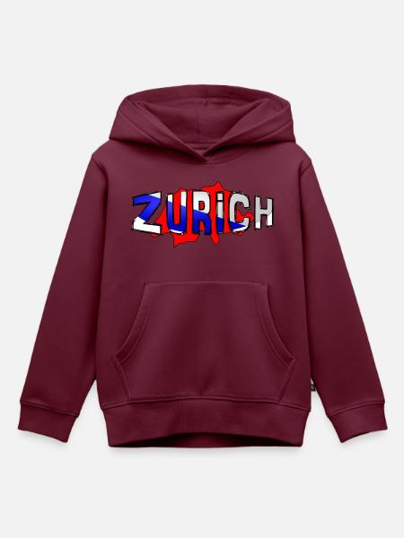 Zürich - Kinder Premium Organic Hoodie - Burgunderrot