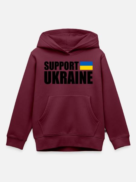Support ukraine - Kinder Premium Organic Hoodie - Burgunderrot