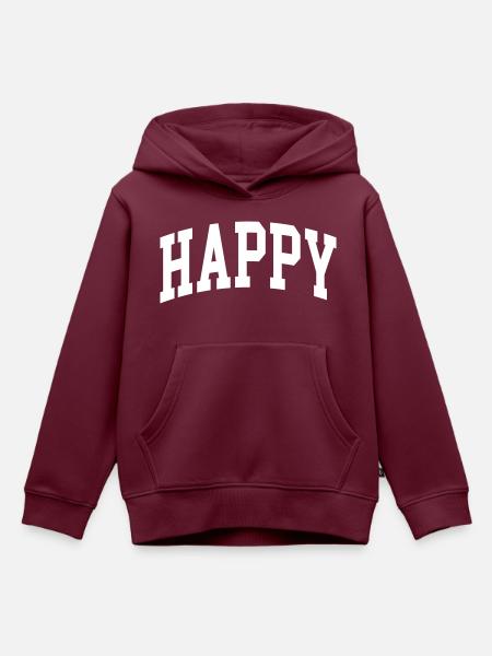 Happy - Kinder Premium Organic Hoodie - Burgunderrot