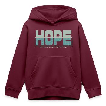 HOPE überleben allein - Kinder Premium Organic Hoodie - Burgunderrot - Vorne - AI Model Kid Female (0cm)