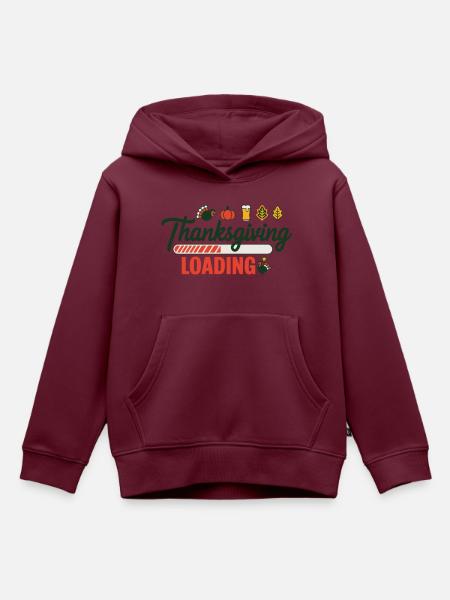 Thanksgiving Loading Erntedankfest Ladebalken - Kinder Premium Organic Hoodie - Burgunderrot