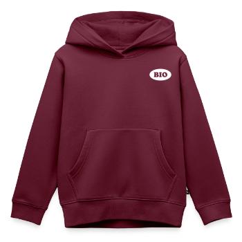 Bio - Kinder Premium Organic Hoodie - Burgunderrot - Vorne - AI Model Kid Female (0cm)