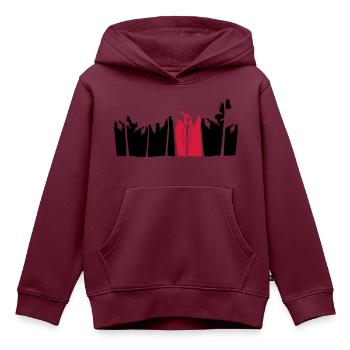 palmen urlaub insel schwarzer alien mann lange arm - Kinder Premium Organic Hoodie - Burgunderrot - Vorne - AI Model Kid Female (0cm)