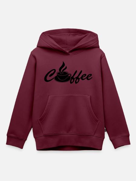 Coffee - Kinder Premium Organic Hoodie - Burgunderrot