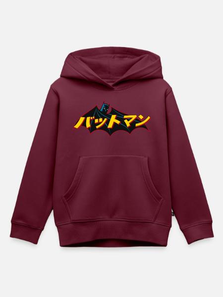 Batman Logo Japanisch - Kinder Premium Organic Hoodie - Burgunderrot