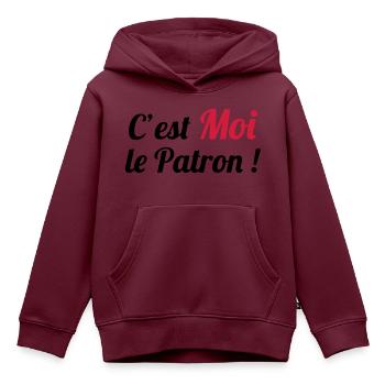 c'est MOI le Patron ! - Kinder Premium Organic Hoodie - Burgunderrot - Vorne - AI Model Kid Female (0cm)