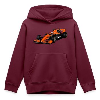 Racecar - Rennauto - Kinder Premium Organic Hoodie - Burgunderrot - Vorne - AI Model Kid Female (0cm)