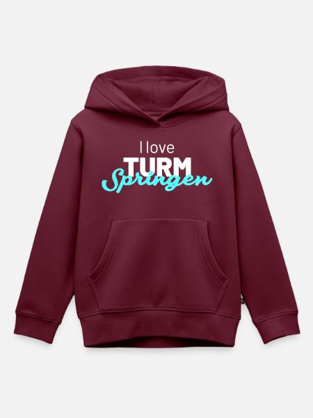 i love turmspringen - Kinder Premium Organic Hoodie - Burgunderrot