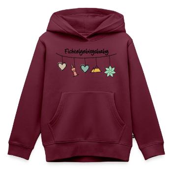 Mobile-Fichtelgebirgsbaby - Kinder Premium Organic Hoodie - Burgunderrot - Vorne - AI Model Kid Female (0cm)