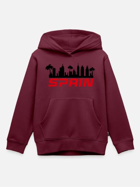 spain - Kinder Premium Organic Hoodie - Burgunderrot