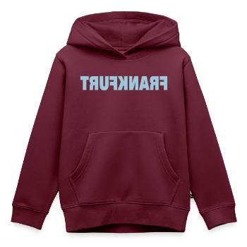 FRANKFURT - Kinder Premium Organic Hoodie - Burgunderrot - Vorne - AI Model Kid Female (0cm)