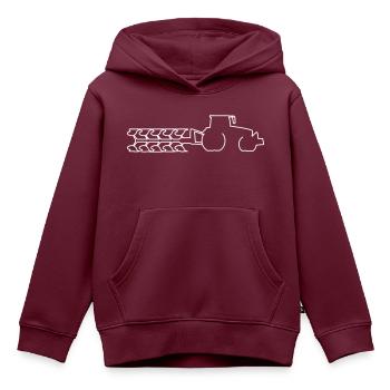 Trecker mit Pflug Bauer Feld - Kinder Premium Organic Hoodie - Burgunderrot - Vorne - AI Model Kid Female (0cm)