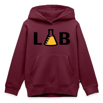 LAB (2c) - Kinder Premium Organic Hoodie - Burgunderrot - Vorne - AI Model Kid Female (0cm)