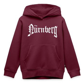 Nürnberg - Kinder Premium Organic Hoodie - Burgunderrot - Vorne - AI Model Kid Female (0cm)