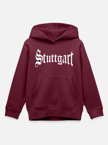 Stuttgart - Kinder Premium Organic Hoodie - Burgunderrot