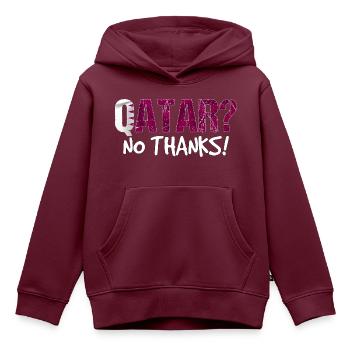 Katar Boykott Flagge Geschenk - Kinder Premium Organic Hoodie - Burgunderrot - Vorne - AI Model Kid Female (0cm)